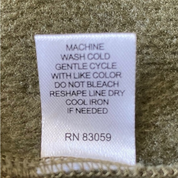 DREW Anthropologie Olive Green Open Front Flowy Oversized Fleece Cardigan Sz S - Picture 7 of 10